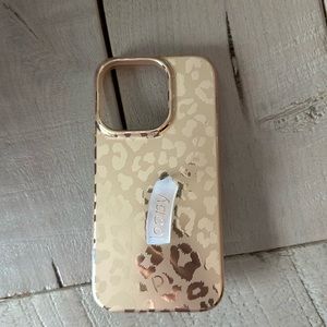 Loopy Phone Case iPhone 14 Pro - Gold Leopard